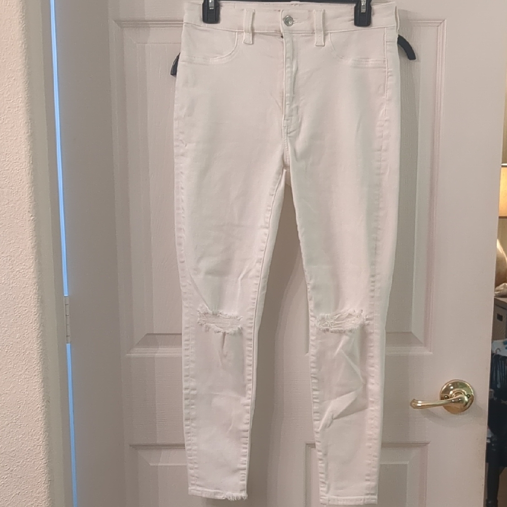 White Distressed Skinny Jeans
